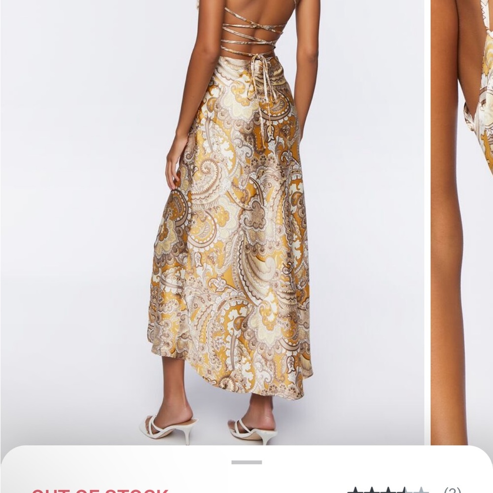 Satin bustier paisley dress NWT - Picture 4 of 5